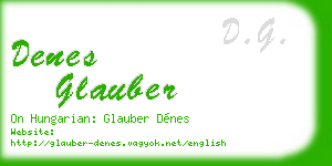 denes glauber business card
