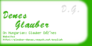 denes glauber business card